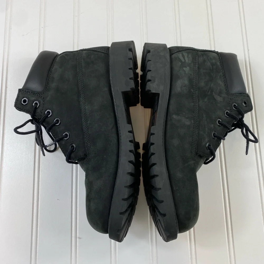 Timberland Boys Black Premium Water‎ Resistant Leather Suede Boots Sz 3